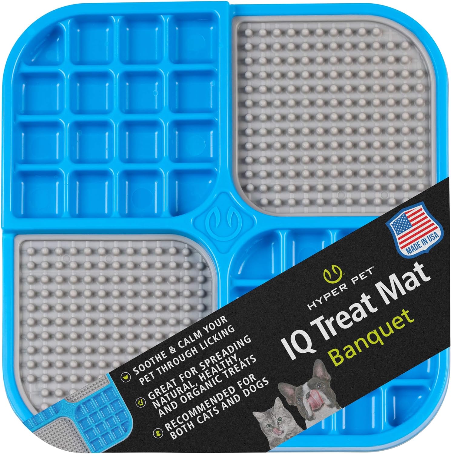 Hyper Pet IQ Treat lick mat for Dogs, Dog Slow Feeder & Cat lick mats | Great Alternative to Slow Feeder Dog Bowls & Cat Slow Feeders