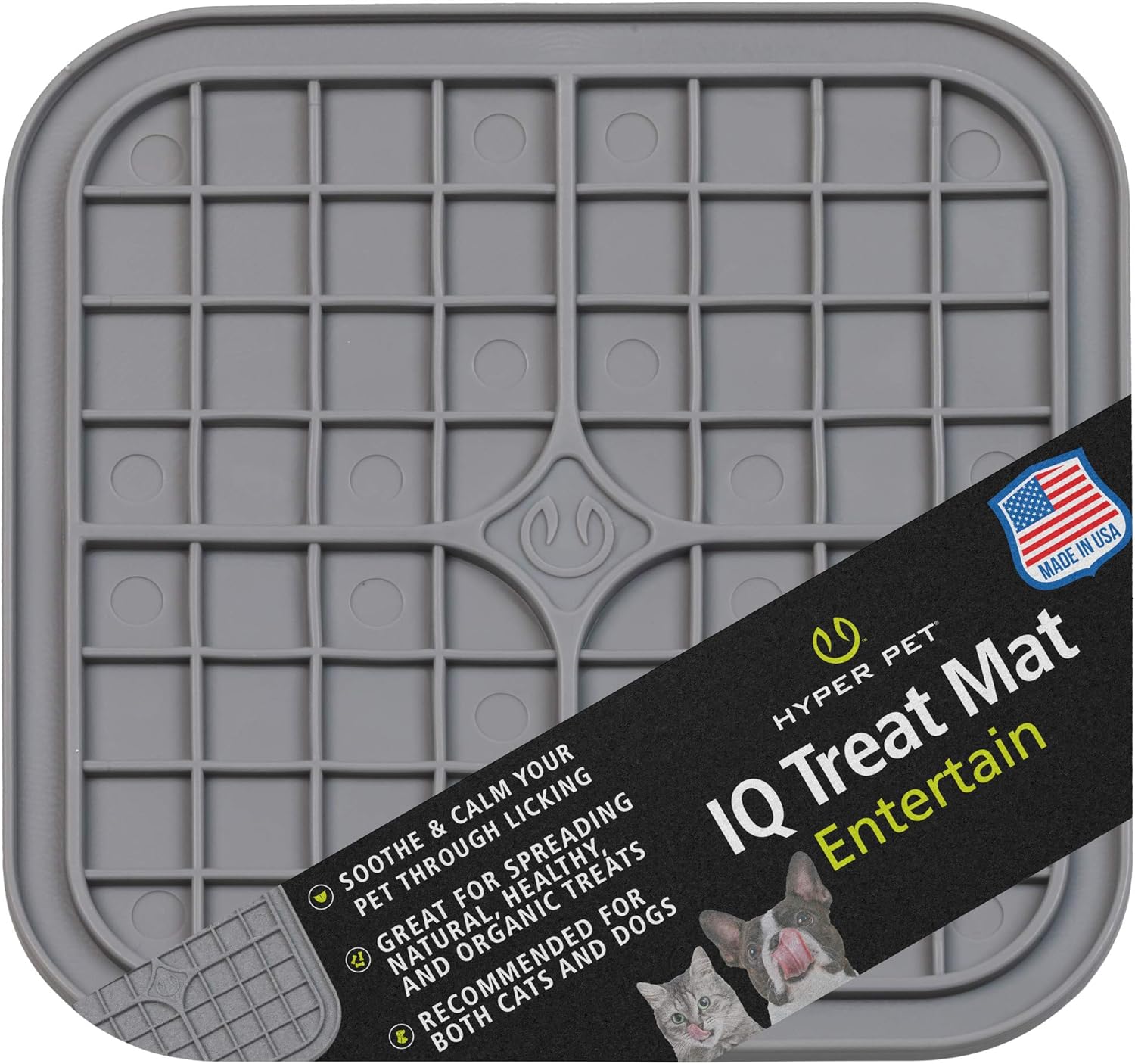 Hyper Pet IQ Treat lick mat for Dogs, Dog Slow Feeder & Cat lick mats | Great Alternative to Slow Feeder Dog Bowls & Cat Slow Feeders
